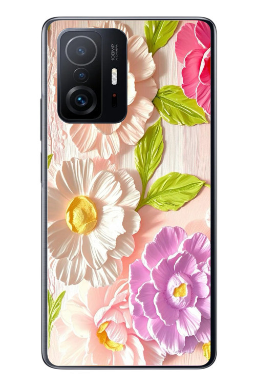 Xiaomi Mi 11 T-11 T Pro Uyumlu Beyaz Papatyalar Baskılı Silikon Kılıf