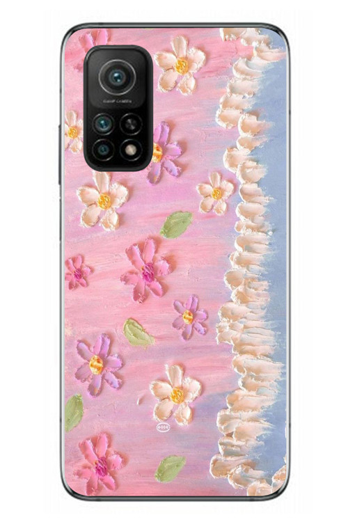Xiaomi Mi 10 T Uyumlu Çiçek Dalgaları Baskılı Silikon Kılıf