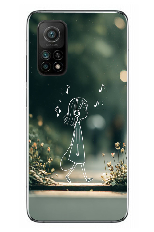 Xiaomi Mi 10 T Uyumlu Neon Kız Çocugu Baskılı Silikon Kılıf