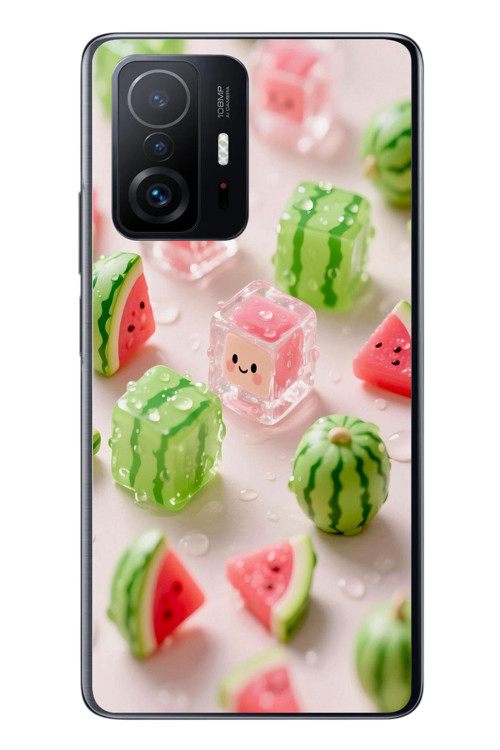 Xiaomi Mi 11 T-11 T Pro Uyumlu Buzlu Karpuz Baskılı Silikon Kılıf