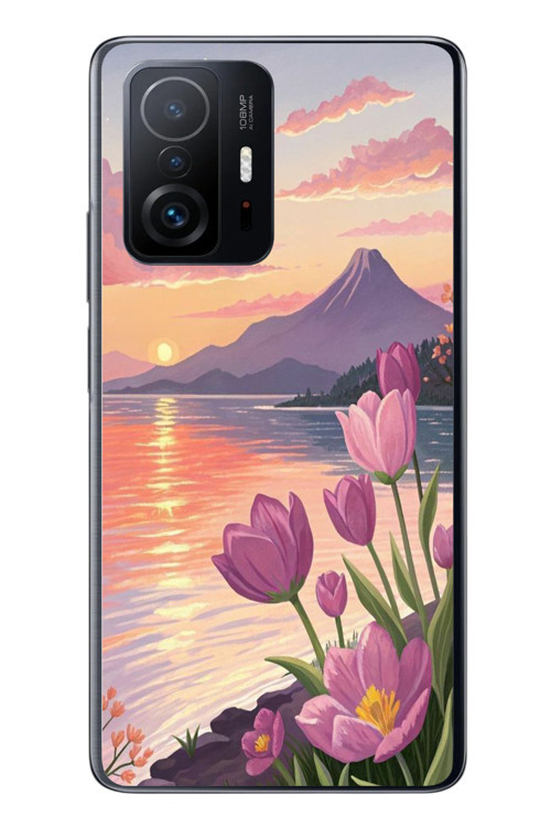 Xiaomi Mi 11 T-11 T Pro Uyumlu Çiçek Yağlı Boya Baskılı Silikon Kılıf