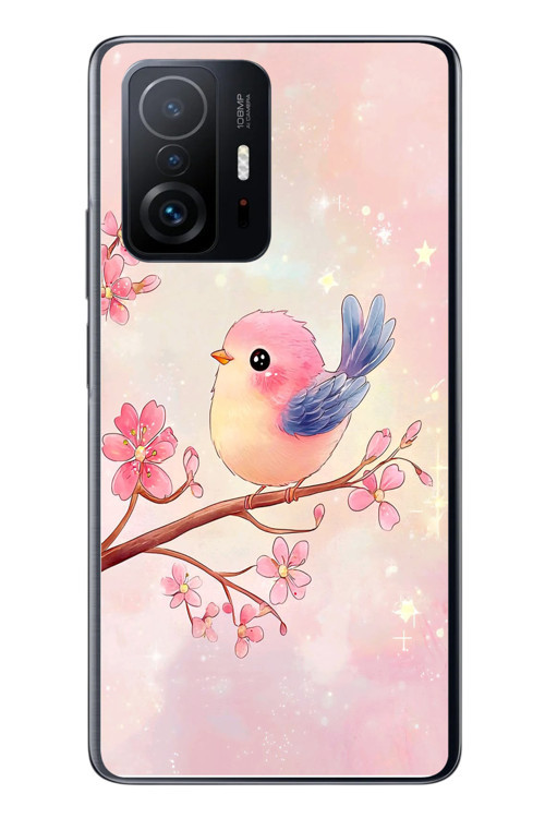 Xiaomi Mi 11 T-11 T Pro Uyumlu Dalda ki Kuş Baskılı Silikon Kılıf
