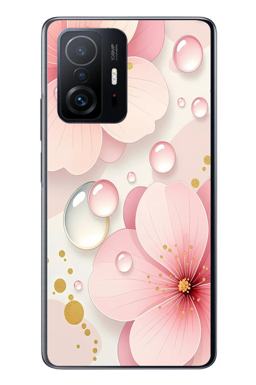 Xiaomi Mi 11 T-11 T Pro Uyumlu Damlalı Çiçekler Baskılı Silikon Kılıf