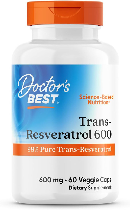 Trans-Resveratrol 600 98% Pure Brain & Cognitive 60 Veggie Caps
