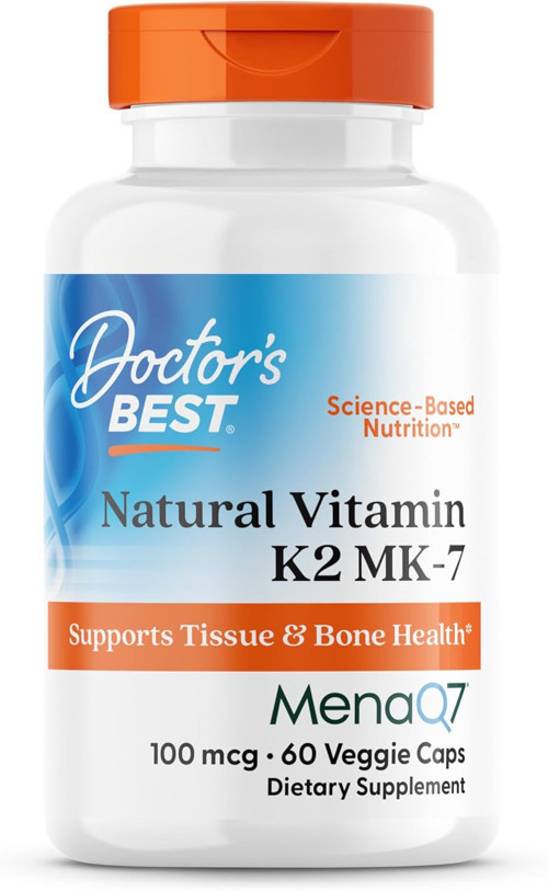 Natural Vitamin K2 MK7 Men & Women - Bone Health 100 mcg MenaQ7 Calcium 60 Veg