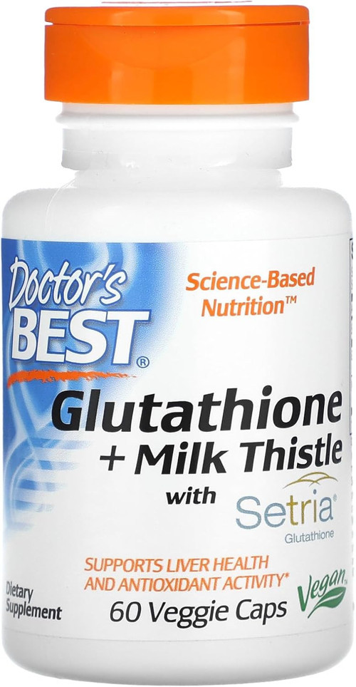 Glutathione + Milk Thistle Supports Liver & Antioxidant 60 Caps