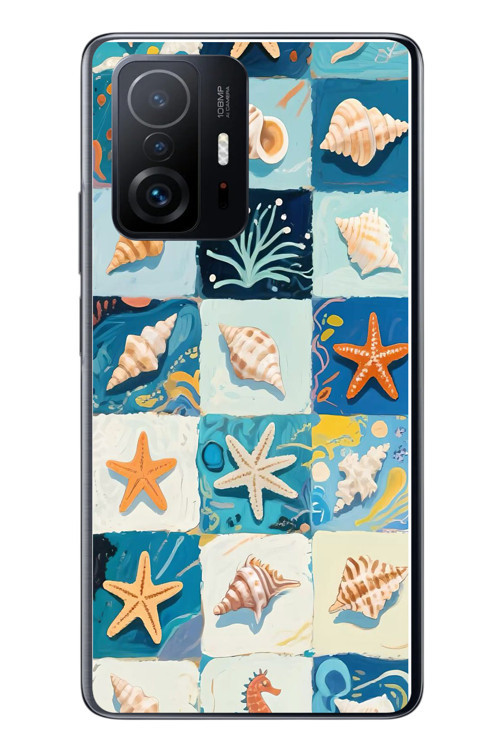 Xiaomi Mi 11 T-11 T Pro Uyumlu Deniz Kabukları Baskılı Silikon Kılıf