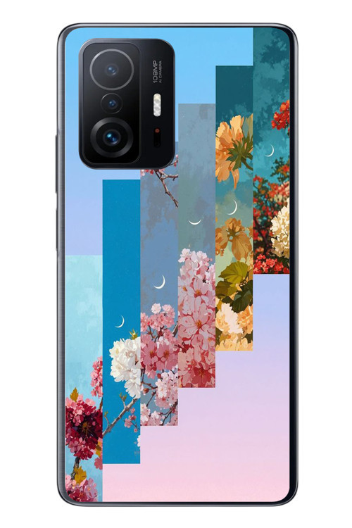 Xiaomi Mi 11 T-11 T Pro Uyumlu Dik Çiçek Tabloları Baskılı Silikon Kılıf