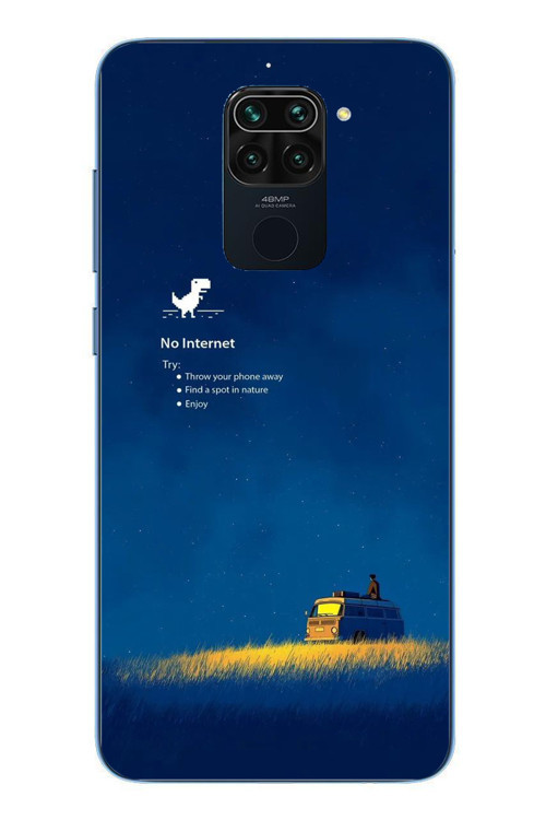 Redmi Note 9 Uyumlu İnternet Yok Baskılı Silikon Kılıf