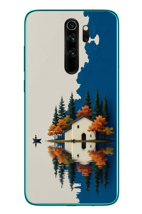Redmi Note 8 Pro Uyumlu Sonbahar Evi Baskılı Silikon Kılıf