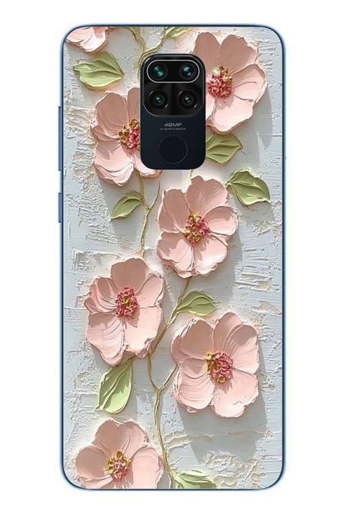 Redmi Note 9 Uyumlu Gül Kurusu Baskılı Silikon Kılıf
