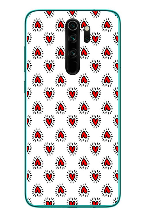 Redmi Note 8 Pro Uyumlu Kalp Çizgisi Baskılı Silikon Kılıf