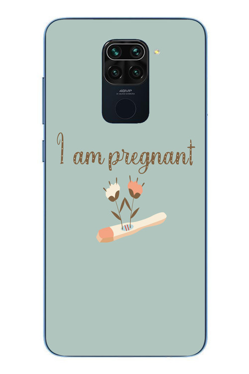 Redmi Note 9 Uyumlu I'm Pregnant Baskılı Silikon Kılıf