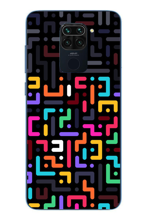 Redmi Note 9 Uyumlu Renkli Karışık Çizgiler Baskılı Silikon Kılıf