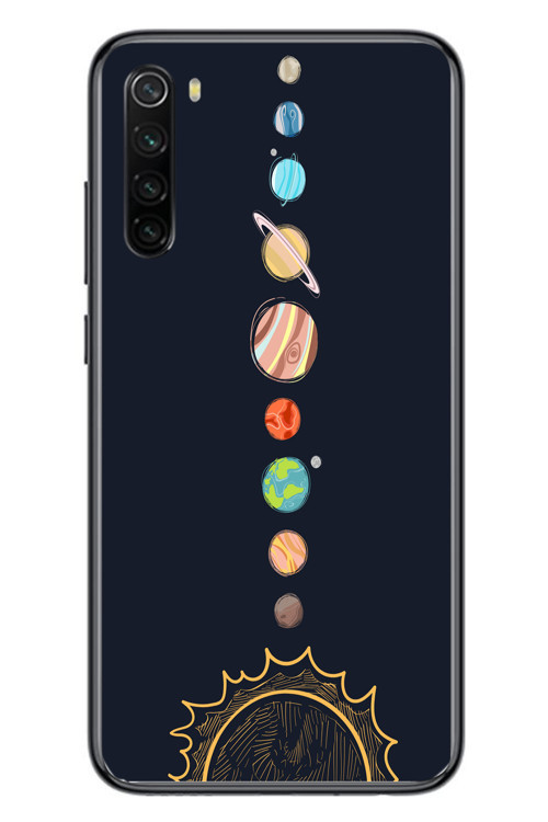 Redmi Note 8 Uyumlu Gezegenler Baskılı Silikon Kılıf