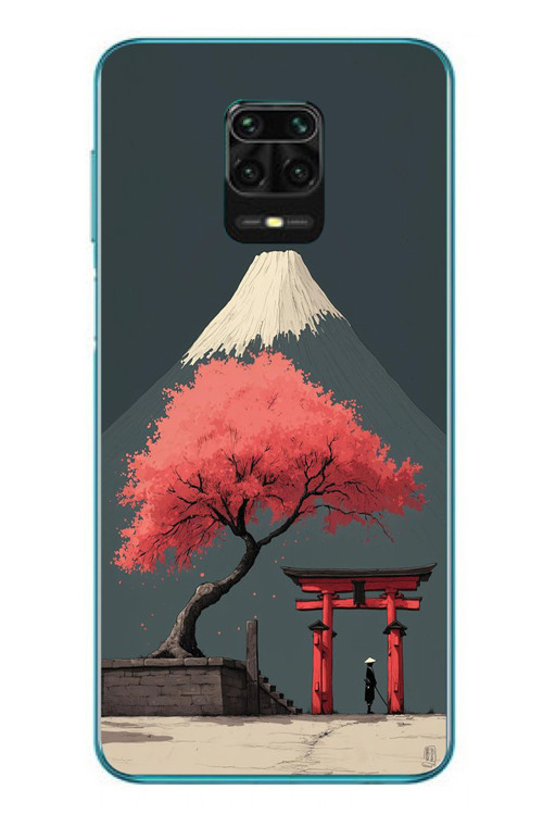 Redmi Note 9s Uyumlu Fuji Dağı Baskılı Silikon Kılıf