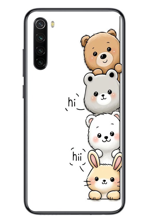 Redmi Note 8 Uyumlu Sevimli Hayvanlar Baskılı Silikon Kılıf