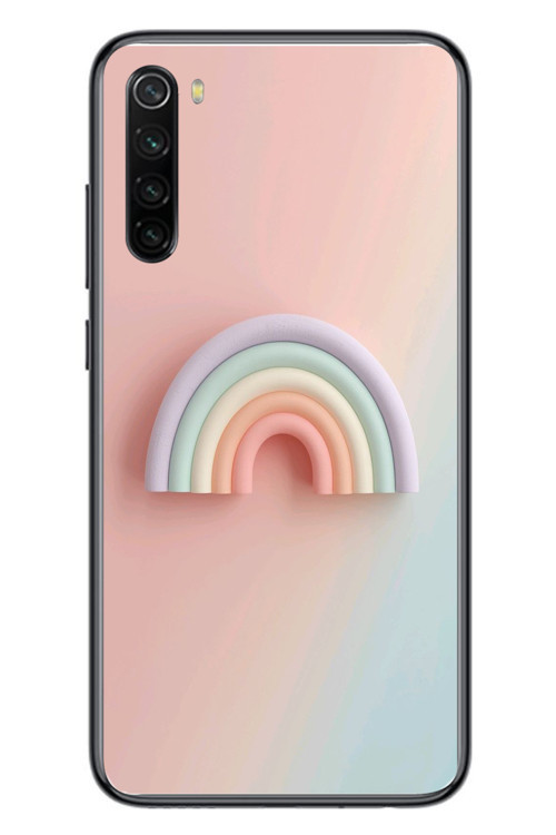 Redmi Note 8 Uyumlu Gökkuşağı Pastel Baskılı Silikon Kılıf