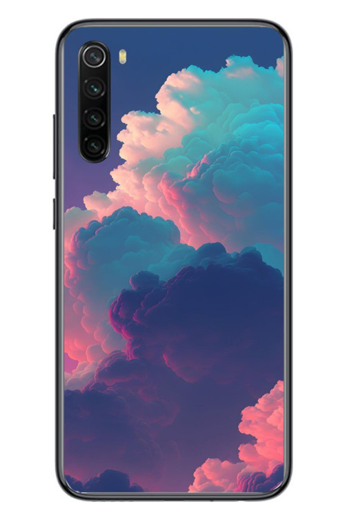 Redmi Note 8 Uyumlu Renkli Doğal Bulutlar Baskılı Silikon Kılıf