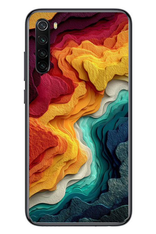 Redmi Note 8 Uyumlu Renk Dalgaları Baskılı Silikon Kılıf
