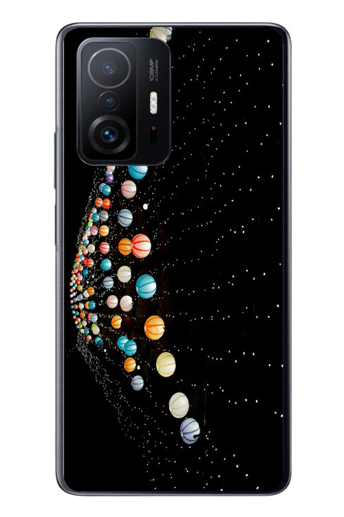 Xiaomi Mi 11 T-11 T Pro Uyumlu Gezegenlerin Dansı Baskılı Silikon Kılıf