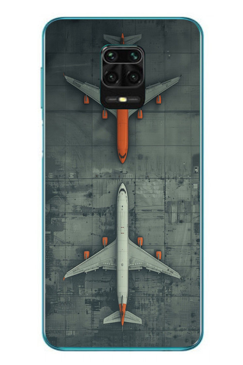 Redmi Note 9s Uyumlu İki Uçak Baskılı Silikon Kılıf