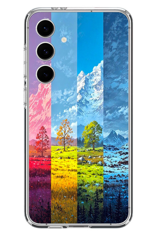 Samsung Galaxy S24 FE Uyumlu Dört Mevsim Manzara Baskılı Silikon Kılıf