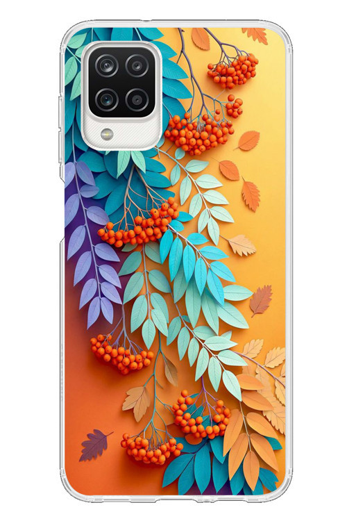 Samsung Galaxy A12 Uyumlu Pastoral Çicekler Baskılı Silikon Kılıf