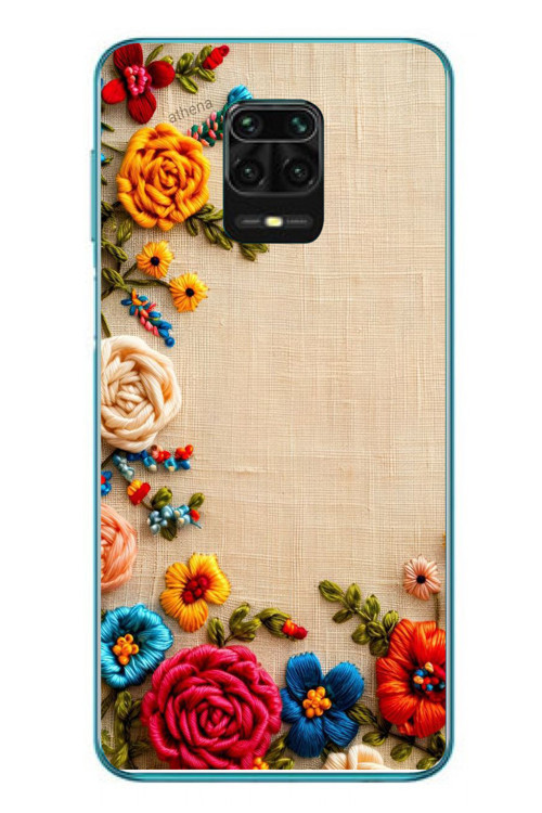 Redmi Note 9s Uyumlu İşlemeli İğne Oyası Baskılı Silikon Kılıf