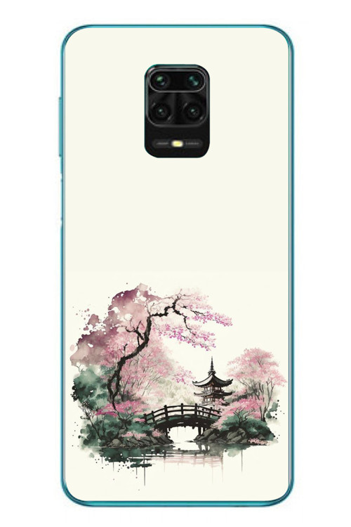 Redmi Note 9s Uyumlu Japon Bahçesi Baskılı Silikon Kılıf