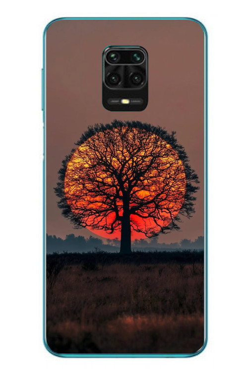 Redmi Note 9s Uyumlu Güneşe Denk Gelen Ağaç Baskılı Silikon Kılıf