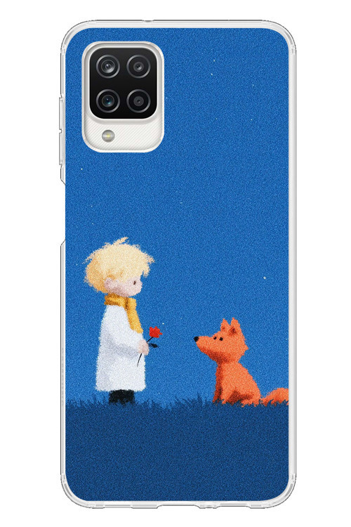 Samsung Galaxy A12 Uyumlu Sarışın Çocuk ve Köpek Baskılı Silikon Kılıf
