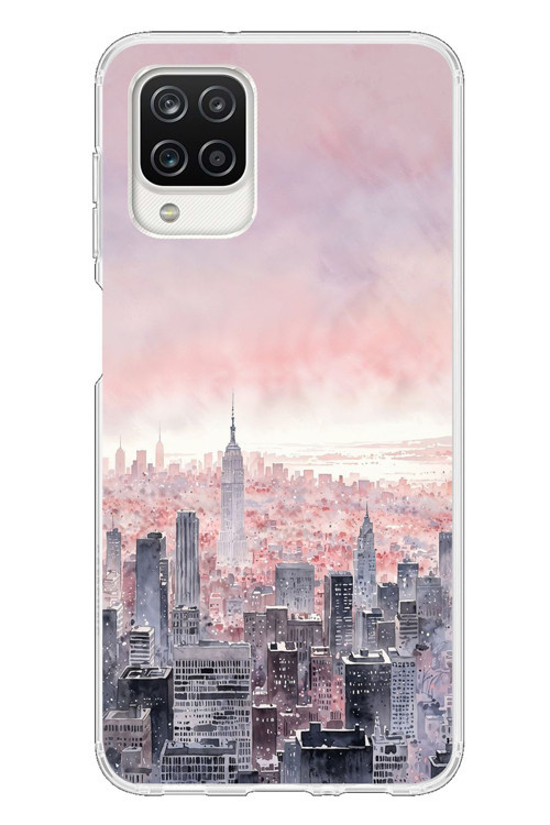 Samsung Galaxy A12 Uyumlu Gökdelenler Baskılı Silikon Kılıf