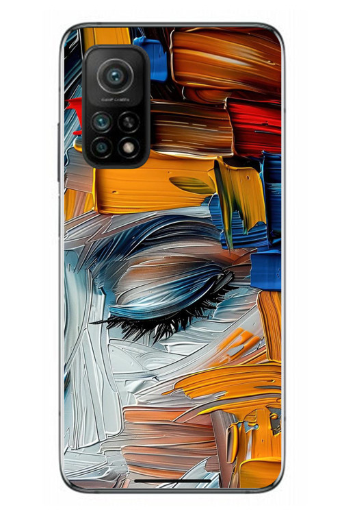 Xiaomi Mi 10 T Uyumlu Göz Boyama Fırçaları Baskılı Silikon Kılıf