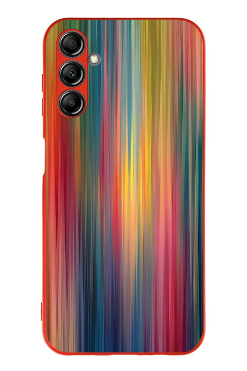 Samsung Galaxy A14 Uyumlu Gökkuşağı Karışımı Baskılı Silikon Kılıf