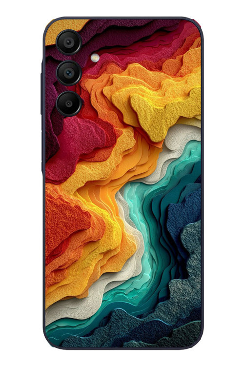 Samsung Galaxy A15 Uyumlu Renk Dalgaları Baskılı Silikon Kılıf
