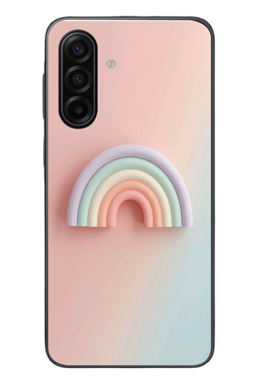 Samsung Galaxy A17 Uyumlu Gökkuşağı Pastel Baskılı Silikon Kılıf