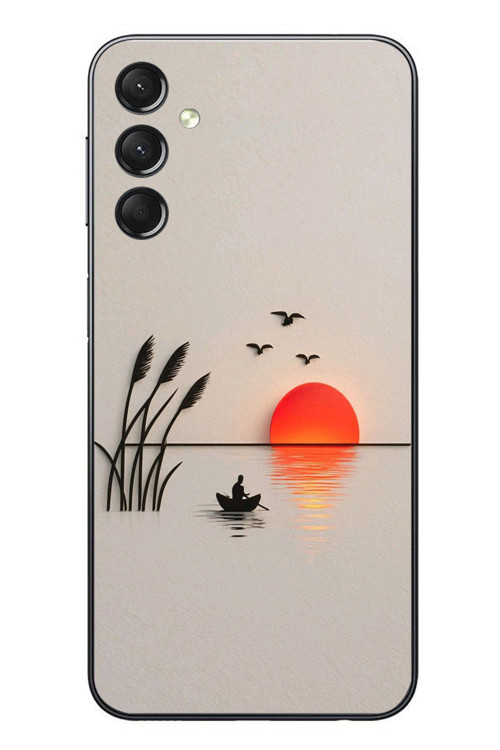 Samsung Galaxy A24 Uyumlu Gün Batımı Çizim Baskılı Silikon Kılıf