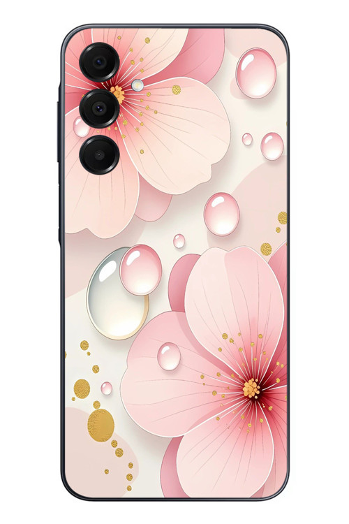 Samsung Galaxy A16 Uyumlu Damlalı Çiçekler Baskılı Silikon Kılıf
