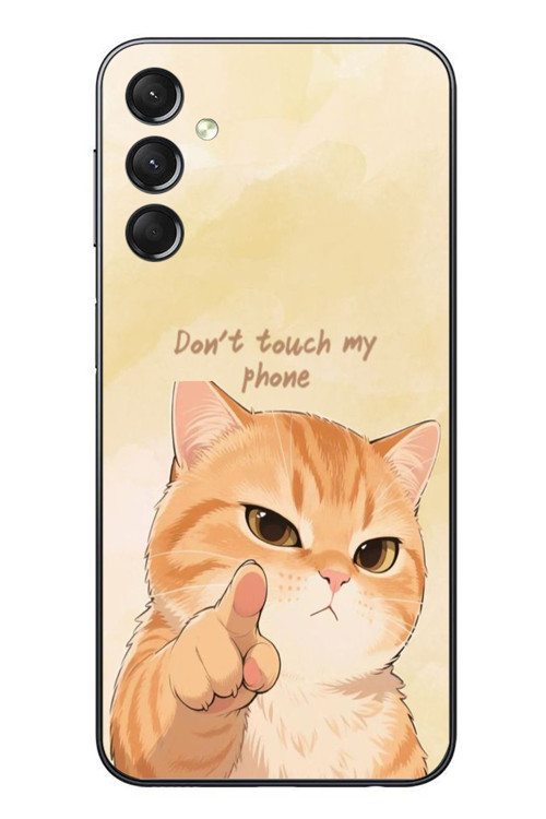 Samsung Galaxy A24 Uyumlu Dont Touch My Phone Baskılı Silikon Kılıf
