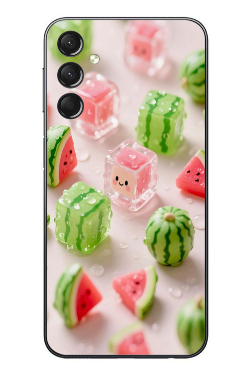 Samsung Galaxy A24 Uyumlu Buzlu Karpuz Baskılı Silikon Kılıf