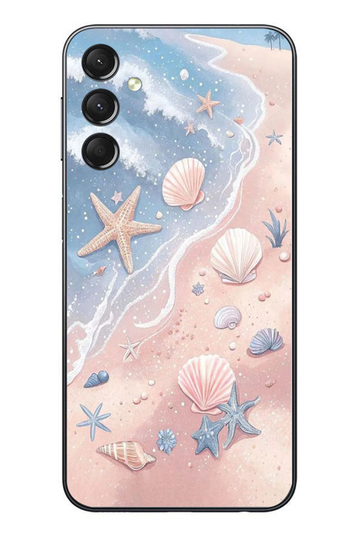 Samsung Galaxy A24 Uyumlu Deniz Yıldızı Kumsalı Baskılı Silikon Kılıf