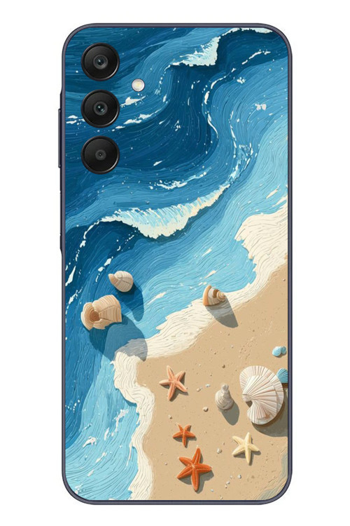 Samsung Galaxy A25 Uyumlu Deniz Yıldızı Tatilde Baskılı Silikon Kılıf