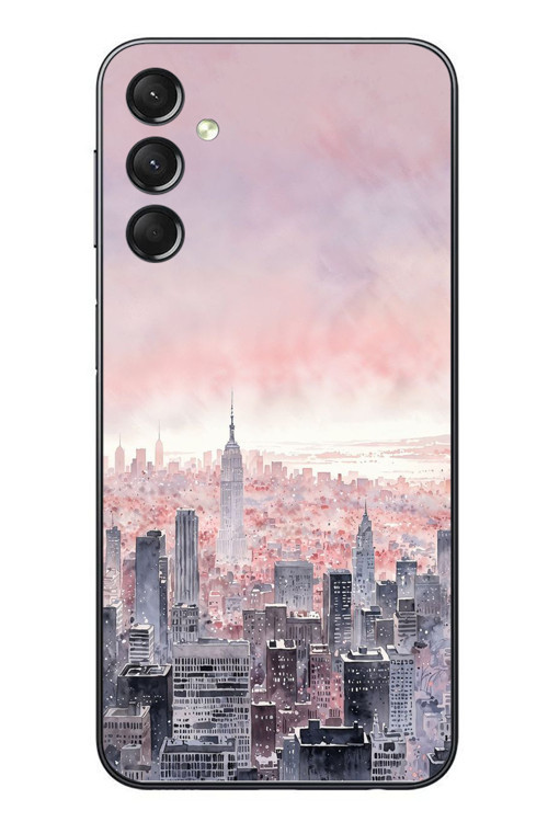 Samsung Galaxy A24 Uyumlu Gökdelenler Baskılı Silikon Kılıf