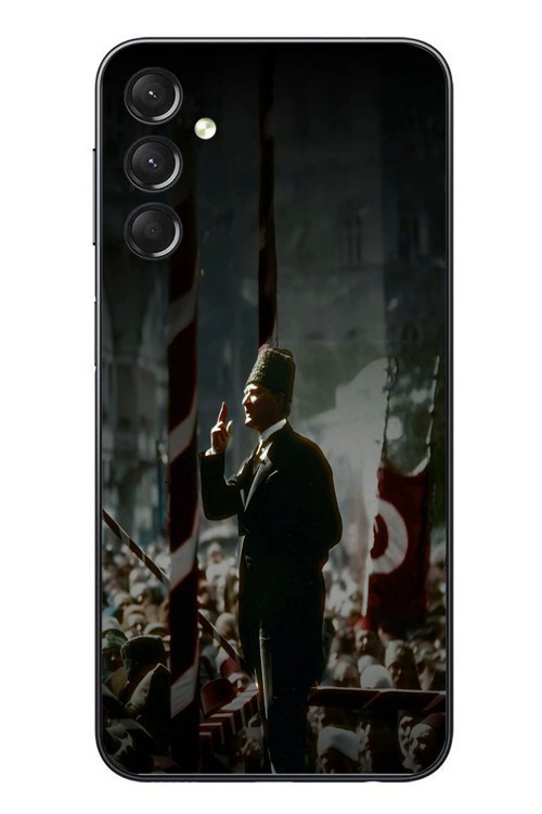 Samsung Galaxy A24 Uyumlu Atatürk Hitap Ediyor Baskılı Silikon Kılıf