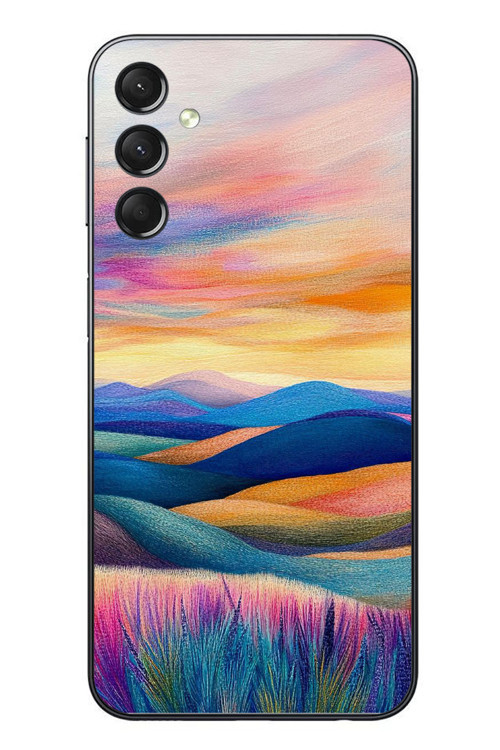 Samsung Galaxy A24 Uyumlu Renkli Pastel Günbatımı Baskılı Silikon Kılıf