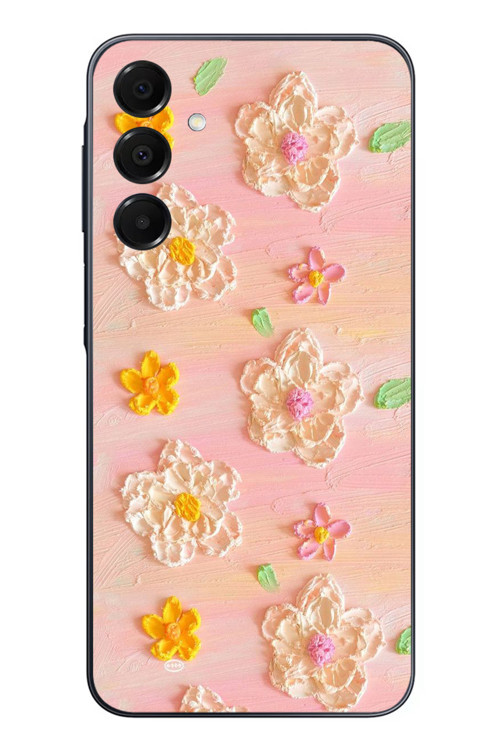 Samsung Galaxy A16 Uyumlu Pastel Papatya Baskılı Silikon Kılıf