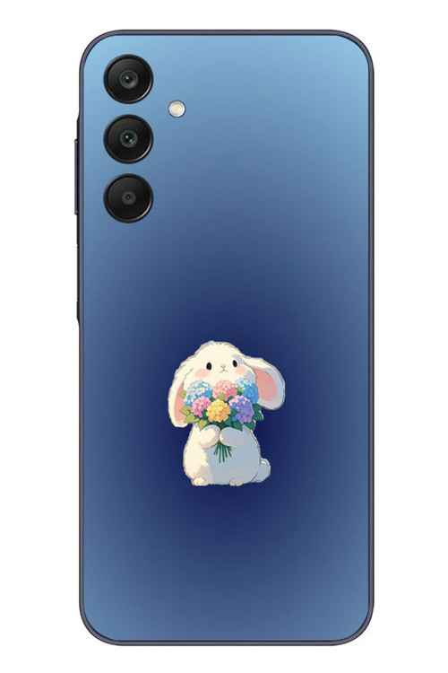 Samsung Galaxy A25 Uyumlu Çiçekli Tavşan Baskılı Silikon Kılıf