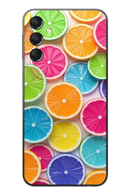 Samsung Galaxy A24 Uyumlu Renkli Lime Dilimler Baskılı Silikon Kılıf
