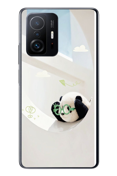 Xiaomi Mi 11 T-11 T Pro Uyumlu Gözlüklü Panda Baskılı Silikon Kılıf